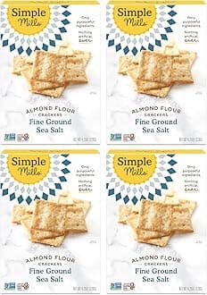 Almond Flour Crackers, Fine Ground Sea Salt - Gluten Free, Vegan, Healthy Snacks, 4.25 Ounce (Pack of 4)