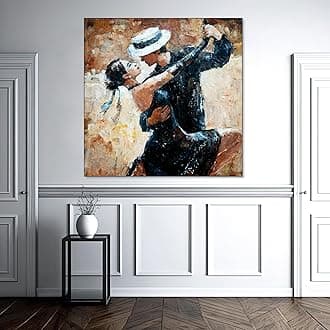 The Castle Decor-Abstract Dance Painting with Frame Big Size (24X24) Wall Art for Living Room, Bedroom, Drawing Room, Hotels-Wooden Framed-Digital Painting