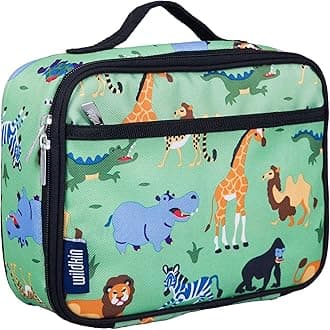 Wildkin Kids Insulated Lunch Box – Durable and Reusable for School & Travel - Wild Animals