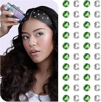 - Hally Hair Gem Tool with Extra Clear & Green Gems, Hair Accessory- Includes Hair Styling Tool with 240 Multicolored Adhesive Gem Stickers Hair Jewels - Stylish Hair Accessories