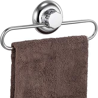 – No-Drilling/Suction Cup Towel Ring - Vaccum System - Stainless Steel Never Rust - for Bathroom & Kitchen