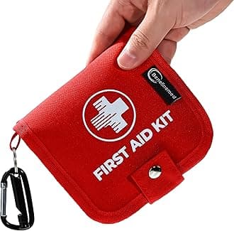 Mini First Aid Kit - 137 Piece Small Emergency Medical Kit for Home, Car, Travel, Camping & Outdoor Activities (Red)