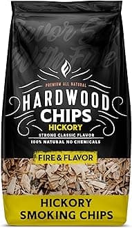 Fire & Flavor Premium All Natural Smoking Wood Chips, 2 Pounds, Hickory