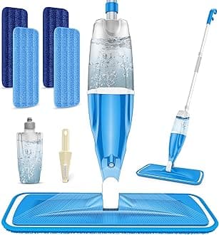 Spray Mops for Hardwood Floors Cleaning- EXEGO Microfiber Wet Jet Mops with 4X Washable Mop Pads Fit for Swiffer PowerMop Dust Dry Mops Wood Floor Mop for Tile Vinyl Laminate Wood Ceramic Floors