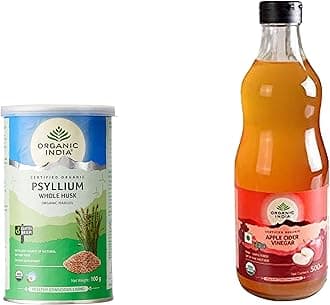 Organic India Psyllium whole husk 100gm & Apple Cider Vinegar 500 Ml