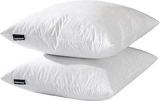 Hotel-Style Goose Feather Down Euro Pillow Insert for Sofa & Bed - 100% Odorless & Plump Cushion Filler - 233TC Cotton with Inner Liner to Prevent Poking (26x26 Inch)
