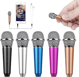 Mini Portable Vocal/Instrument Microphone for Voice Video Recording Singing,Vlogging, Podcasting, Tiny Microphone for iPhone Android Phone Computer Latop Notebook Tablet iPad(Golden)