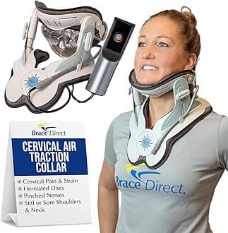 Brace Direct Cervical Traction Collar - Portable Neck Decompression Device with Electric Pump for Herniated Discs Pinched Nerves Stiff Neck