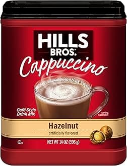 Cappuccino Mix – Rich, Frothy Coffeehouse-Tasting Instant Drink Mix – Quick and Easy Preparation – Perfect for Hot & Iced Drinks & Creaming Coffee – Hazelnut, 1 Pack of 14oz