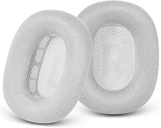 Upgraded Ear Cushions Replacement Earpads for Apple AirPods Max Headphones, Mesh Fabric Ear Pads Cover with Memory Foam and Magnet for AirPods Max (White)