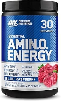 (ON) Amino Energy - Pre Workout with Green Tea Extract, BCAA, Amino Acids, Green Coffee Extract, Energy Powder - Blue Raspberry, 30 Servings