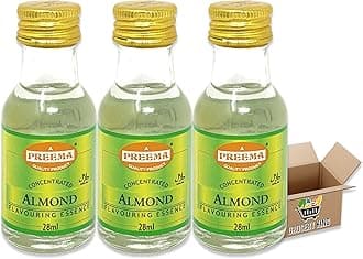 Flavouring Essence For 28ml | Pack Of 3 - Pack Of 6 - Pack Of 12 | For Cakes, Cookies, Boiled Sweets, Creams Grocery King (Almond Essence 28ml - Pack Of 3)