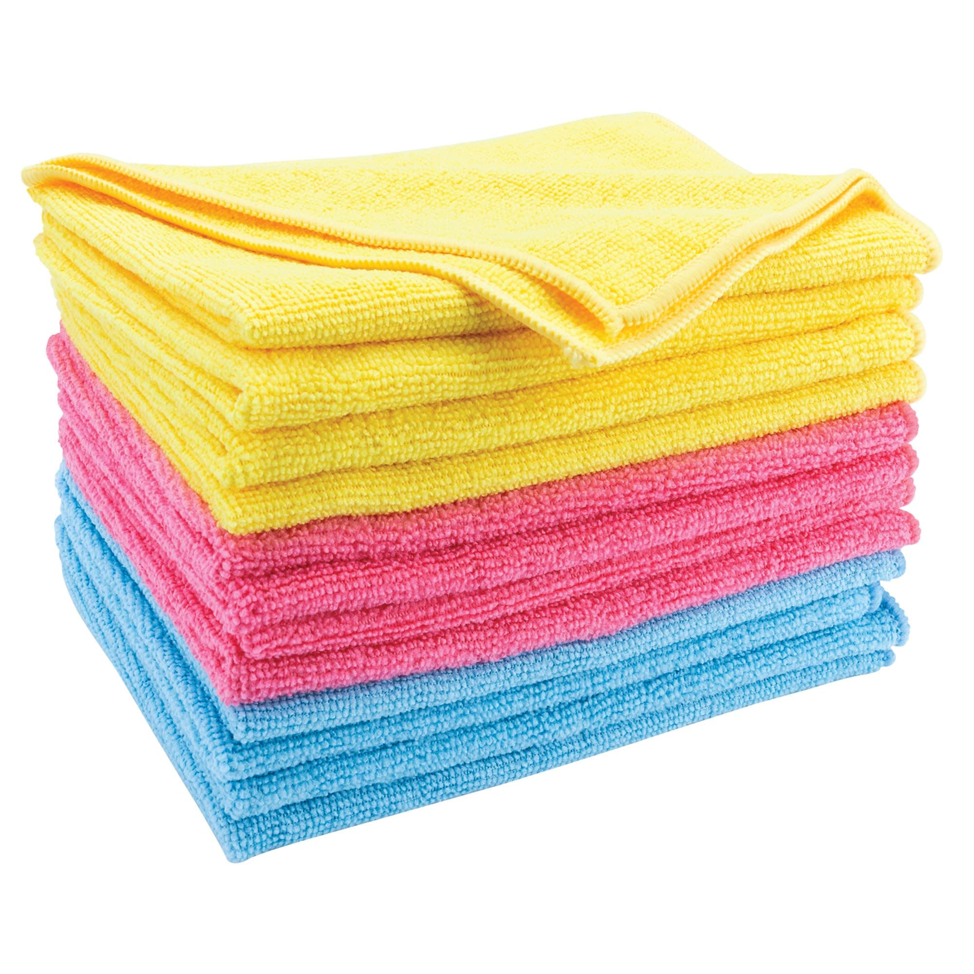 Performance Tool W1482 12 Pack Microfiber Towels, 12 x 16 Inches (30cm x 40 cm), Textured, Nonabrasive, Machine Wash and Dry, for Detailing, Washing, Dusting, Polishing, and Wiping Glass