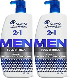 Head & Shoulders Anti-Dandruff Shampoo and Conditioner, Full and Thick 2-in-1 Twin Pack, 1% Pyrithione Zinc, Cleans to Restore Fullness to Thinning Hair, 32.1 fl oz Each