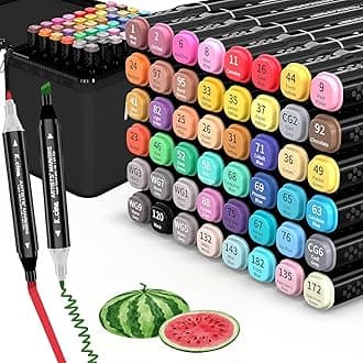Alcohol Markers, 48 Colors Dual Tip Art Markers, Drawing, Coloring Marker for Sketching Adult Coloring