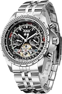 GuTe Classic Multi Functional Automatic Mechanical Watch Luminous Tachymetre Black Face