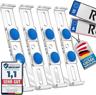 ROADZ Frameless License Plate Holder for Advertising-Free Look with Adhesive Lock for Improved Hold Set for 2 Number Plate Holder Invisible Number Plate Holder Car