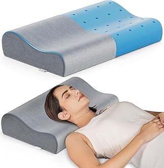 FOVERA Memory Foam Cervical Pillow | Orthopedic Contoured Neck Support Pillow for Sleeping, Neck & Shoulder Pain, Dual Height (King - 24 x 15 x 4.5 Inch, Grey Velvet Cover, Pack of 1)