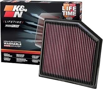 K&N High-Flow Original Lifetime Engine Air Filter: Increase Power: Premium, Washable: Compatible with 2012-2024 Lexus/Toyota: (See Product Description for Select Models) 33-2452