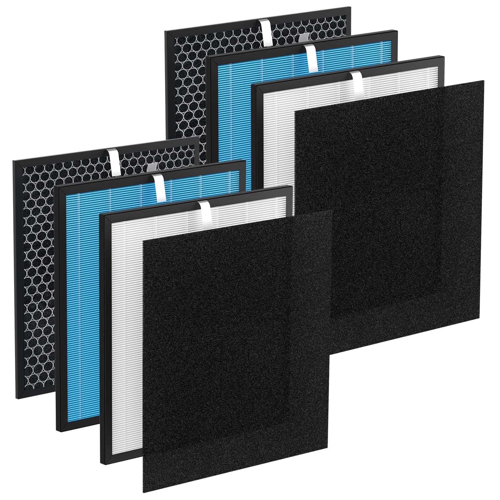 2-Set AirMax Filter Replacement Kit Compatible with Okaysou Airmax 10L Pro and Aiibot-A300 Air Purifiers, High-Efficiency 5-Stage Air Purifier Filter