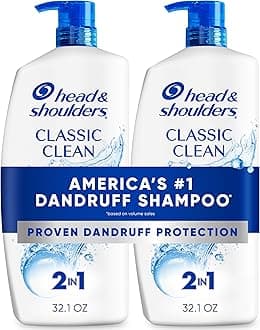 Anti-Dandruff Shampoo and Conditioner with 1% Pyrithione Zinc, Classic Clean 2-in-1 Twin Pack, Fresh Scent, Flake Control, Scalp Care, Color-Safe, 32.1 fl oz Each