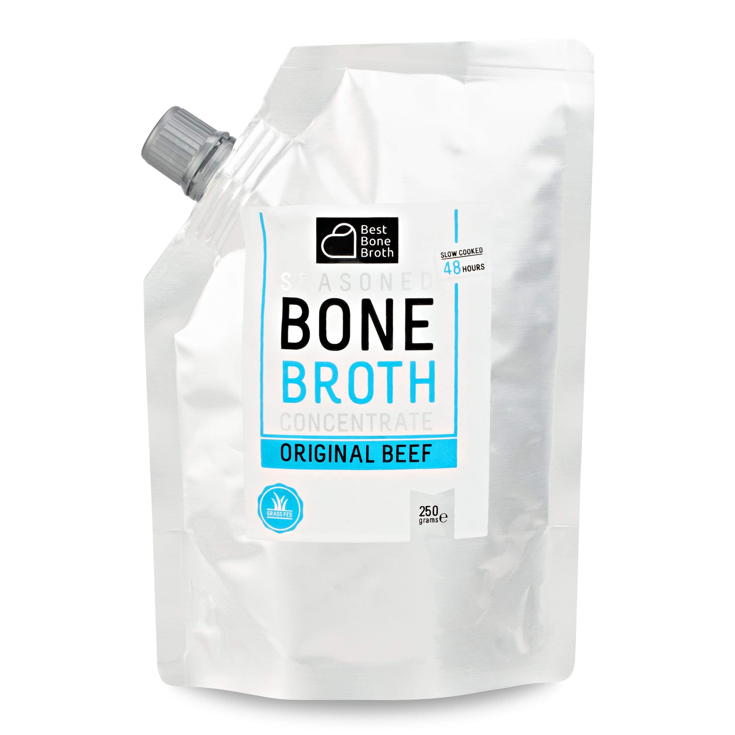 Premium Beef Bone Broth Concentrate Pouch - Maximized Nutrition Bone Broth On The Go - No Hormones or Additives, Delicious Natural Flavor, Sourced From AU & NZ Beef - Beef Broth 250 gram