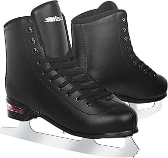 Figure Skate for Women and Mens, Classic Design High-Top PU Leather Ice Skates for Outdoor and Indoor, Figureskates for Beginner