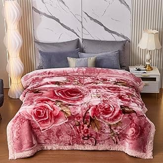 9 lb Heavy Fleece Blanket Queen 77x90 Pink Heavy Blanket. 2 Ply, Soft and Warm Mink Blanket for Autumn,Winter (200 x 230 cm).