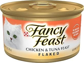 Wet Cat Food, Flaked, Chicken & Tuna Feast, 3-Ounce Can, Pack Of 24