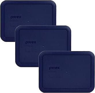 7210-PC Rectangle Dark Blue 3 Cup Storage Lid for Glass Dish (3, Dark Blue)