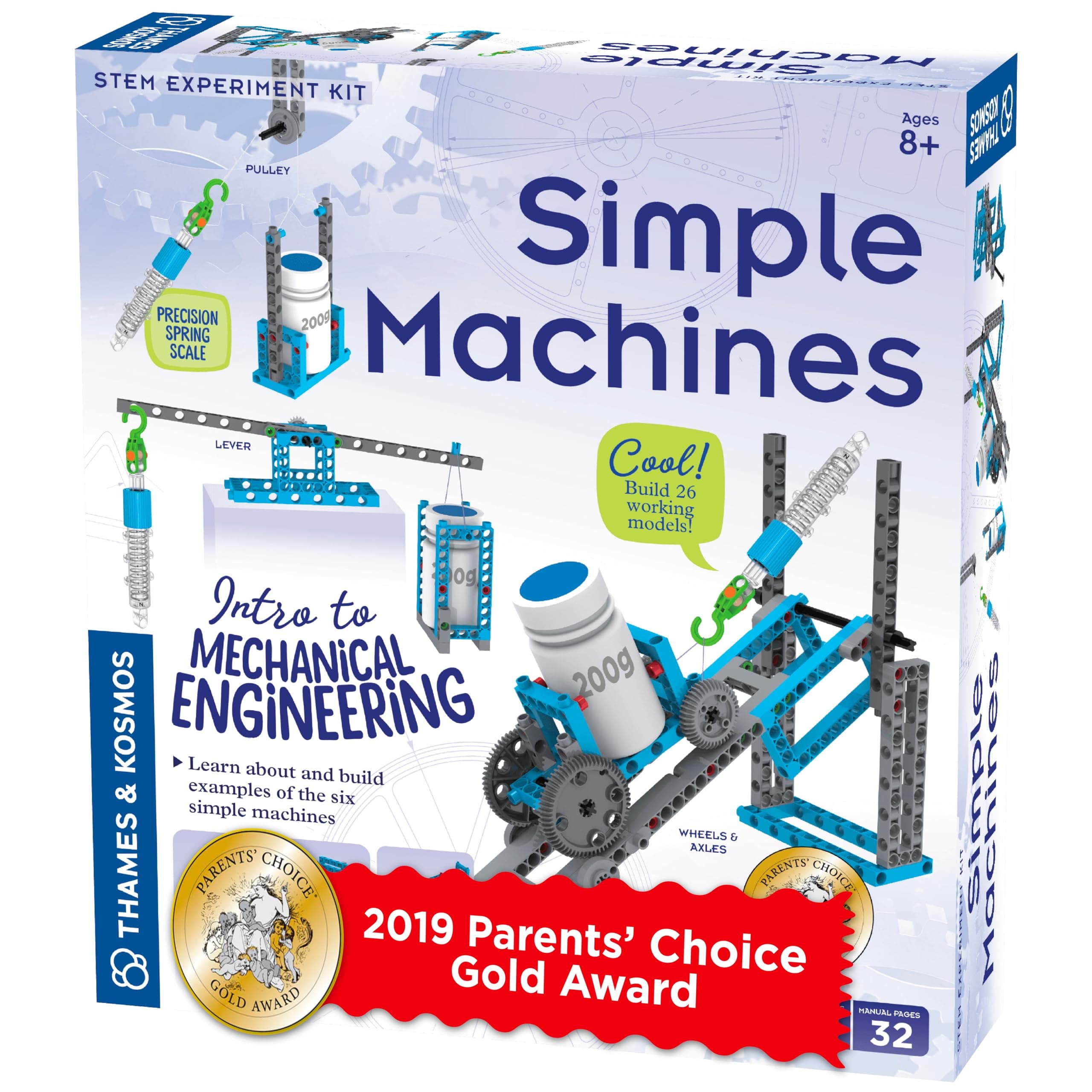 Thames & Kosmos Simple Machines Science Experiment & Model Building Kit, Introduction to Mechanical Physics, Build 26 Models to Investigate The 6 Classic Simple Machines