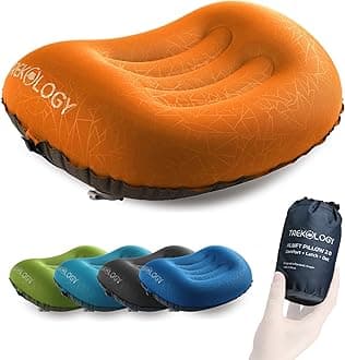 Ultralight Inflatable Camping Travel Pillow - ALUFT 2.0 Compressible, Compact, Comfortable, Ergonomic Inflating Pillows for Neck & Lumbar Support While Camp, Hiking, Backpacking