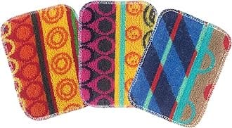 Scrub-Wow: The Original European Scrubby. Non-Scratching Scouring Cleaning Pads. Heavy-Duty Reusable Household Cleaning Cloth, Safe for Teflon, Enviro-Friendly, Dishwasher Safe, Assorted Colors