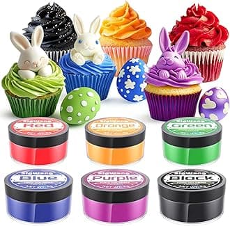 Food Coloring Powder - 6 Colors Vibrant Powdered Edible Food Coloring, Upgraded Food Grade Food Dye Powder for Baking, Cake Decorating, Cookies, Icing, Cooking, Slime Making Kit and DIY Crafts - 5g/Bottles