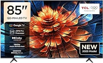 85Q6C Television 85 Inch Smart TV 4K QD-Mini LED Colorful Quantum Crystal HDR 10+ Gaming Google TV, 144Hz Native Refresh Rate, ONKYO 2.1 Hi-Fi, Dolby Atmos, AI Mode, Game Master (2025 Model)