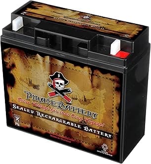 Pirate Battery 12V 20AH T3 Maintenance-Free Battery for Alarm Systems, Scooters, Toys, Emergency Lights, and More - Nut and Bolt (T3) Terminal