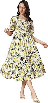 KZULLY Women's Crepe Midi Dress