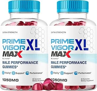 (2 Pack) Prime Vigor XL Max - PrimeVigor XL Max Gummies for Men - Maximum Strength, Prime Vigorxl for Men, Primevigormax Advanced Formula Gummys, Primevigorgummies Supplement, 120 Gummies for 2 Months