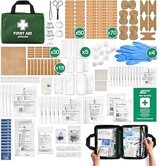 320 Piece Premium First Aid Kit Bag - Includes Eyewash, 2 x Cold (Ice) Packs and Emergency Car Blanket for Home, Office, Caravan, Workplace, Travel
