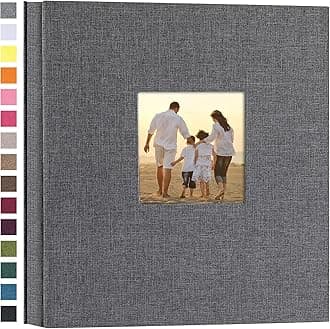 potricher Linen Hardcover Photo Album 4x6 600 Photos Large Capacity for Family Wedding Anniversary Baby Vacation (Gray, 600 Pockets)