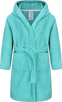 Kids Soft Towel Hooded Robe Cotton Bathrobe for Girls 5-16 Years