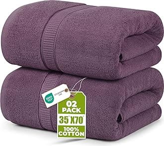 Utopia Towels - Premium Jumbo Bath Sheet (90 x 180 cm, 2 Pack) -100% Ring Spun Cotton Highly Absorbent and Quick Dry Extra Large Bath Sheet - Super Soft Hotel Quality Towel (Plum)
