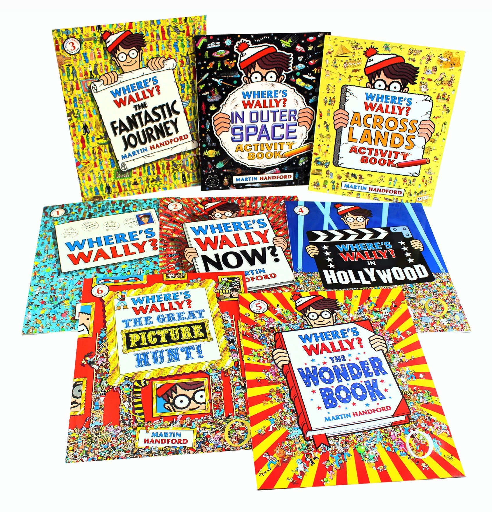 Where's Wally? The Worldwide Wow pack Collection 8 Books Set (Where's Wally?, Where's Wally Now?, Where's Wally? The Fantastic Journey, Where's Wally? In Hollywood, Where's Wally? The Wonder Unknown Binding