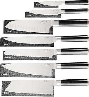 14-Piece Full Tang Forged Kitchen Knife Set – High-Carbon 1.4116 German Steel Cutlery with Protective Sheaths – Professional Chef Knife Set