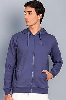 Alan Jones Clothing Men’s Solid Zipper Hooded Sweatshirt | Ribbed Hem, Lined Hood, Side Pockets, Durable Zip | Multiple Colors