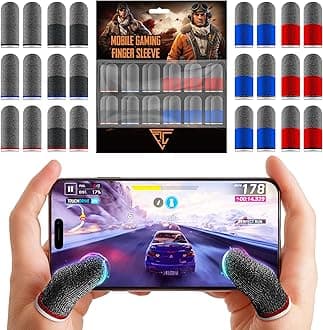 Empire Finger Sleeves for Gaming - Pack of 24 Anti Sweat, Anti Dryness, Breathable & Sensitive Finger Gloves - Silver Fibber Thumb Sleeves Gaming Mobile (Multi-Colour)