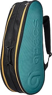 Apacs TwinPro Double Zipper | D2701 Bag | Professional | Two Extra Large Compartments | Durable Rigid Construction | Premium Fabric | Badminton Kitbag (Black Turquoise)