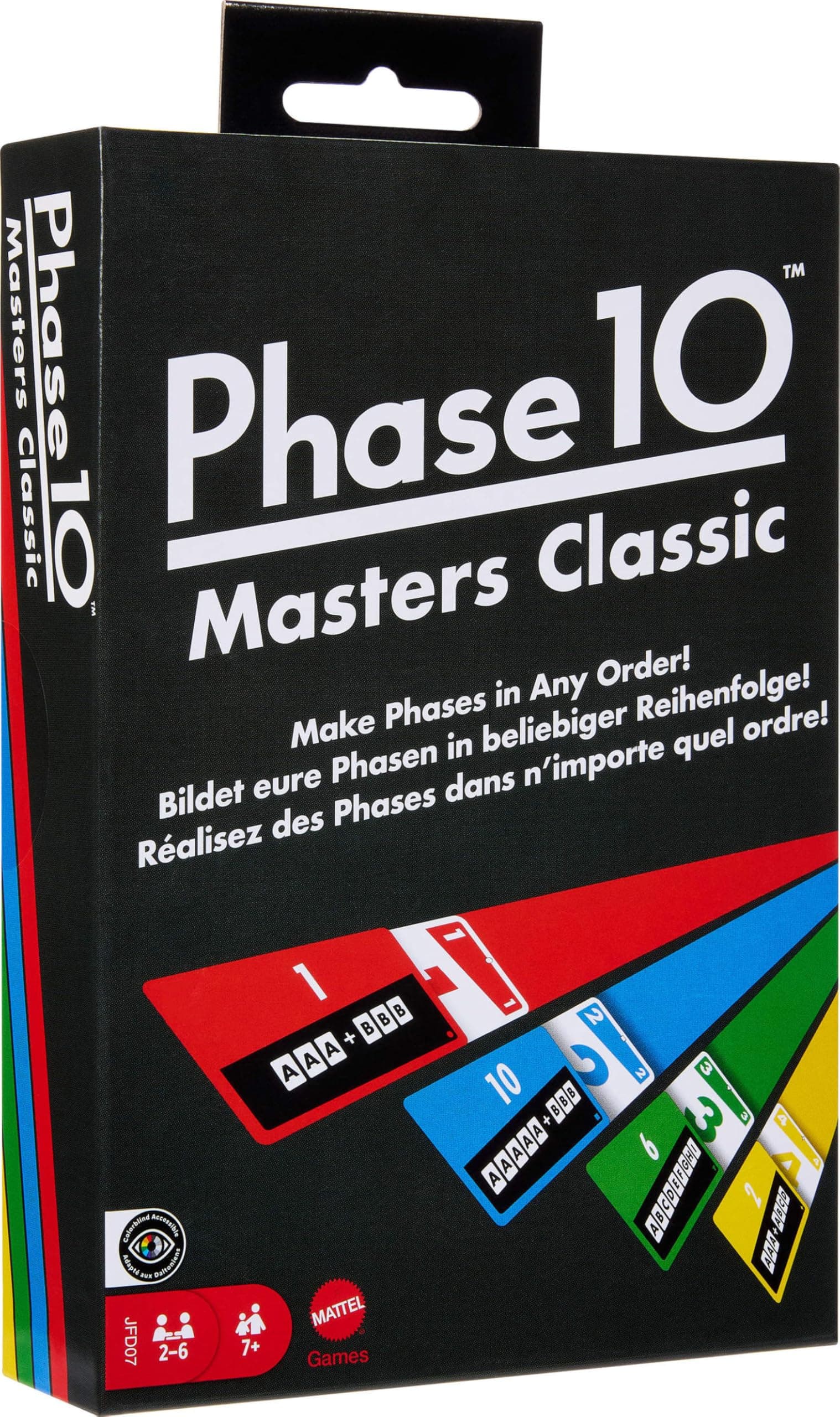 Mattel Games Phase 10 Masters Classic Card Game Including 60 Phase Target Cards that Can Be Played in Any Order for 2 to 6 Players