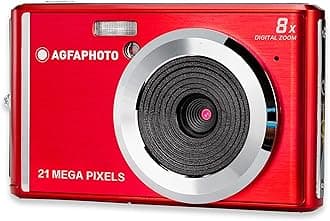 AgfaPhoto AGFA Photo - Compact Digital Camera with 21 Megapixel CMOS Sensor, 8x Digital Zoom and LCD Display Red
