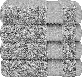 Cotton Paradise Washcloths for Bathroom, 13 x 13 Inch 100% Turkish Cotton Towels Soft Absorbent Luxury Washcloths, Small Hand Face Towels, Light Gray Washcloths